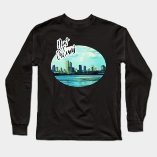 New Orleans Skyline Long Sleeve T-Shirt